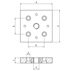 Talplemez - 100x100 - M16 - Alu