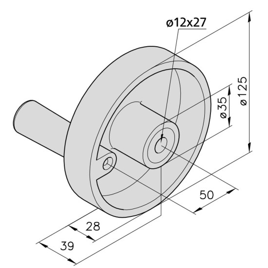 Tekerő fogantyú - 125