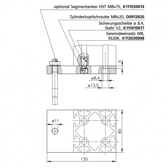 Végzáró lap - 130x80 - (80x80 profilhoz) - 40/17