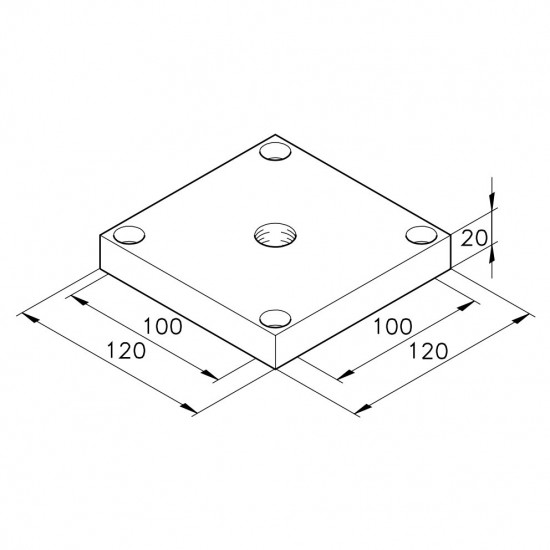 Végzáró lap - 120x120x20 - 60.05 (mk 2060.05) - M20