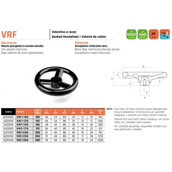 VRF/125 Három küllős kézikerék - D125