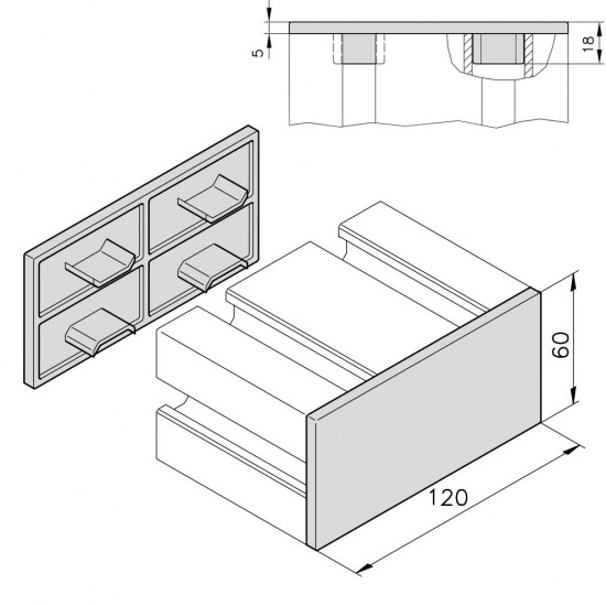 Zárókupak - 120x60 - Fekete