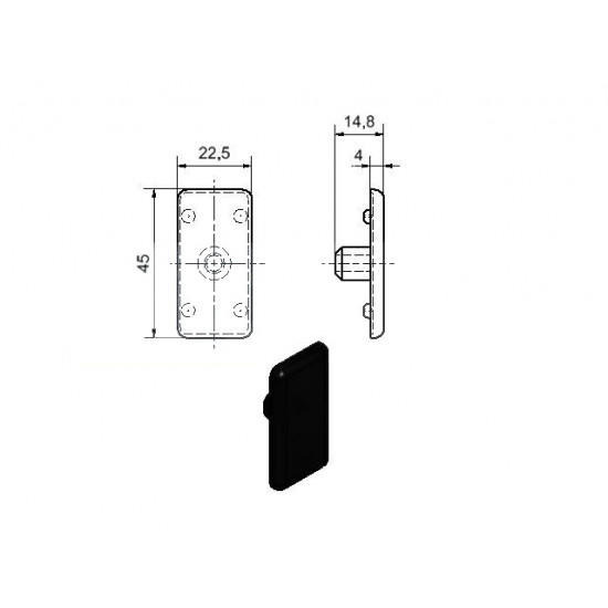 Zárókupak - 45x22_5 - Fekete