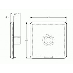 Zárókupak - 45x45 - Fekete