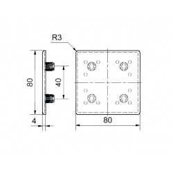 Zárókupak - 80x80 - Fekete