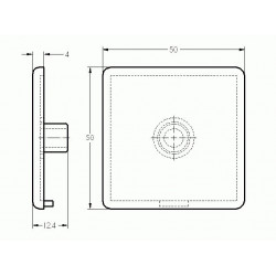 Zárókupak - 50x50 - Fekete