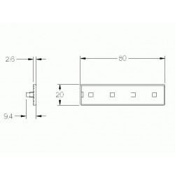 Zárókupak - 80x20 - Fekete