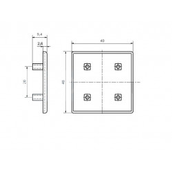 Zárókupak - 40x40 - Szürke