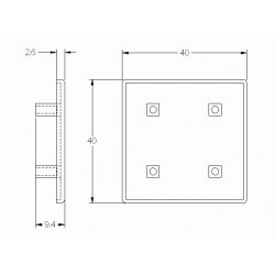 Zárókupak - 40x40 - Fekete