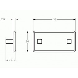 Zárókupak - 40x20 - Fekete - ESD