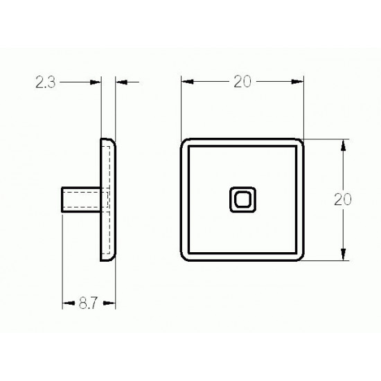 Zárókupak - 20x20 - Fekete - ESD