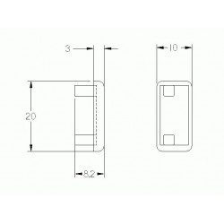 Zárókupak - 20x10 - Fekete