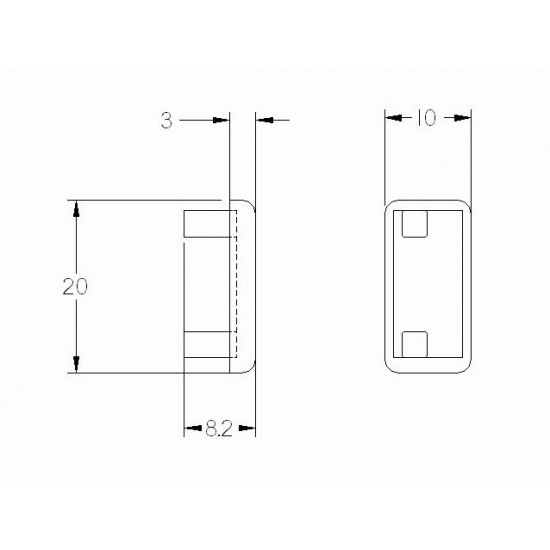 Zárókupak - 20x10 - Fekete