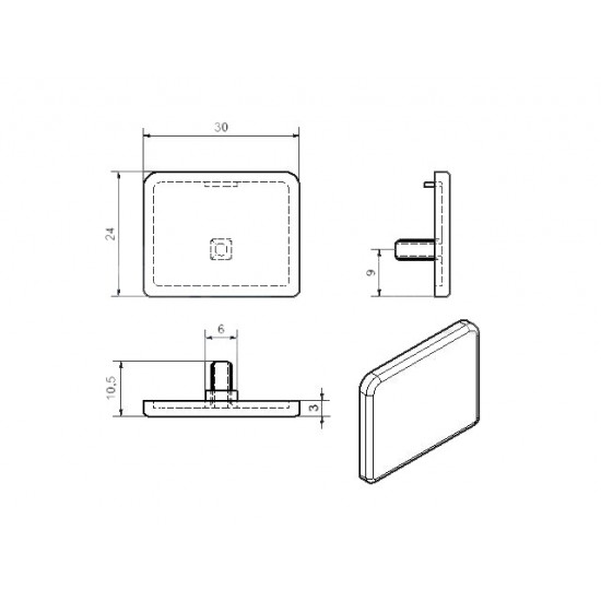 Zárókupak - 30x24 - Fekete