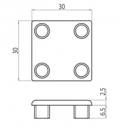 Zárókupak - 30x30 - Fekete