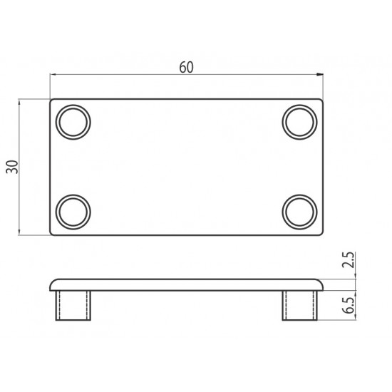 Zárókupak - 60x30 - Fekete