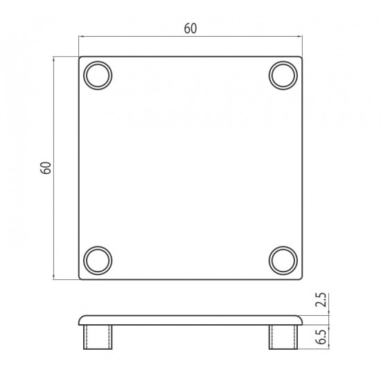 Zárókupak - 60x60 - Szürke