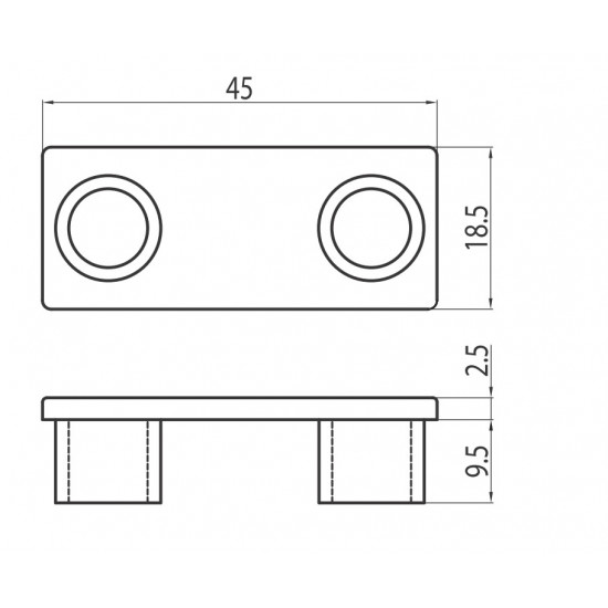 Zárókupak - 45x18 - Szürke - V2