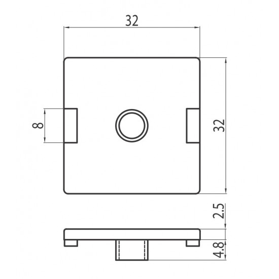 Zárókupak - 32x32 - Fekete