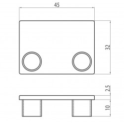 Zárókupak - 45x32 - Szürke