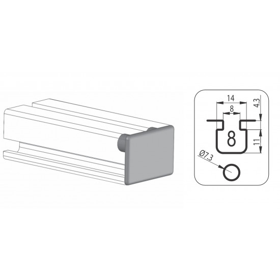 Zárókupak - 45x32 - Szürke