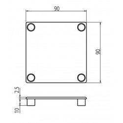 Zárókupak - 90x90 - Fekete