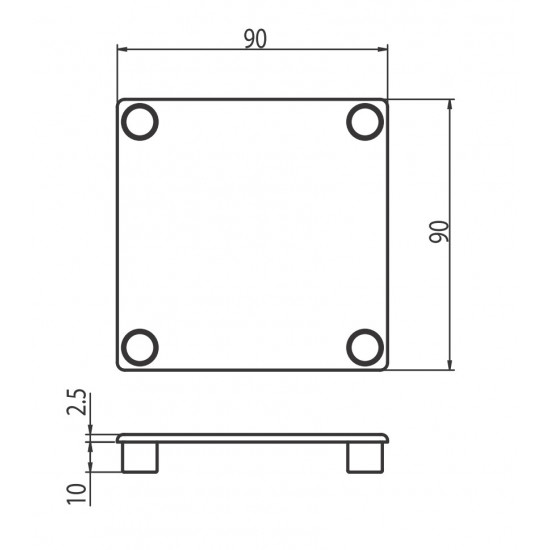 Zárókupak - 90x90 - Szürke