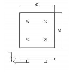 Zárókupak - 60x60 - Fekete - V2