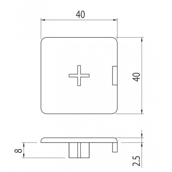 Zárókupak - 40x40 - Fekete - V2