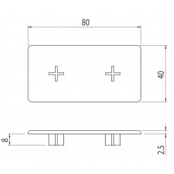 Zárókupak - 80x40 - Fekete - V2