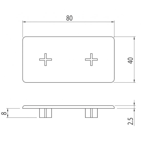 Zárókupak - 80x40 - Fekete - V2