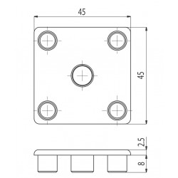 Zárókupak - 45x45 - Fekete -V2