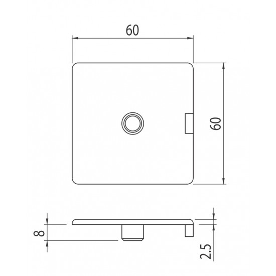 Zárókupak - 60x60 - Fekete - V2