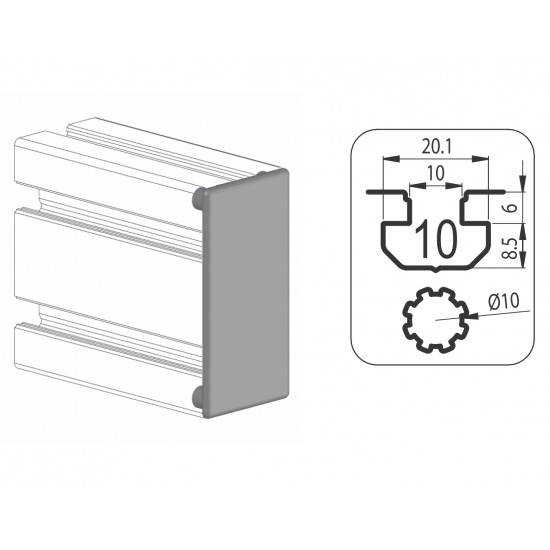 Zárókupak - 90x45 - Szürke -V2