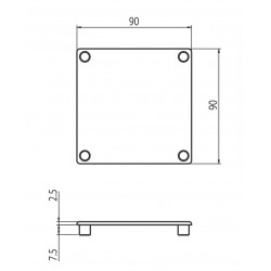 Zárókupak - 90x90 - Fekete - V2