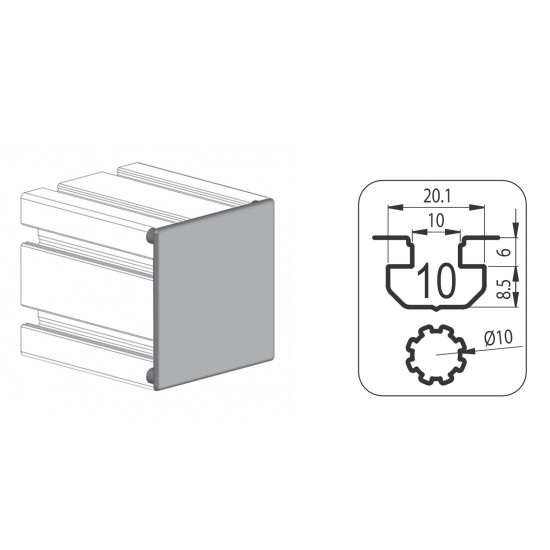 Zárókupak - 90x90 - Fekete - V2