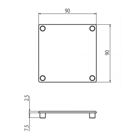 Zárókupak - 90x90 - Szürke -V2