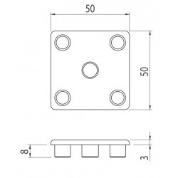 Zárókupak - 50x50 - Fekete - V2