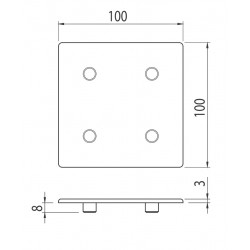 Zárókupak - 100x100 - Fekete - V2