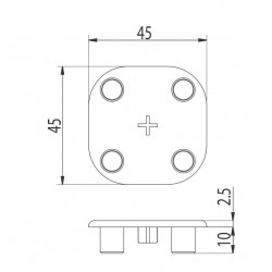 Zárókupak - 45x45 - Szürke