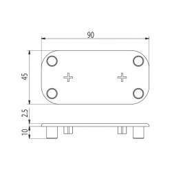 Zárókupak - 90x45 - Fekete