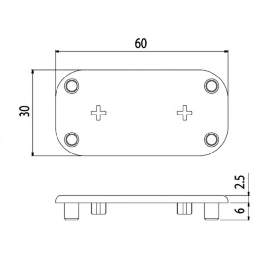 Zárókupak 60x30 - Szürke