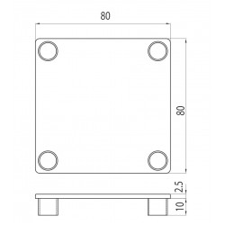 Zárókupak - 80x80 - Fekete