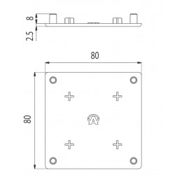 Zárókupak - 80x80- Nehéz típushoz - Fekete