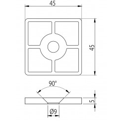 Zárókupak - 45x45 - Szürke