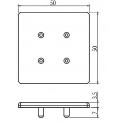 Zárókupak - 50x50 - Fekete