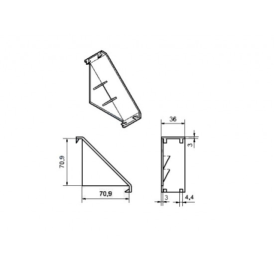 Zárókupak sarokelemekhez - 80x40 - Fekete