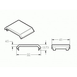 Zárókupak sarokelemekhez - 45x45 - Fekete