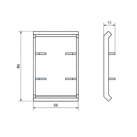 Zárókupak sarokelemekhez - 60x60 - Fekete