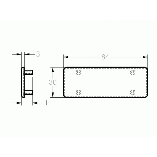 Zárókupak sarokelemekhez - 60x60 - Fekete